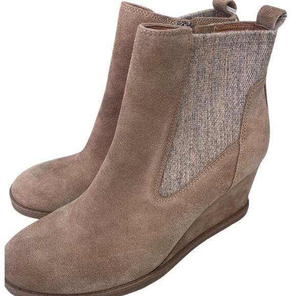 Sofft MONICA Suede Ankle Wedge Bootie Waterproof Boots | Sz 9, Barley Tan *READ* - Picture 6 of 10